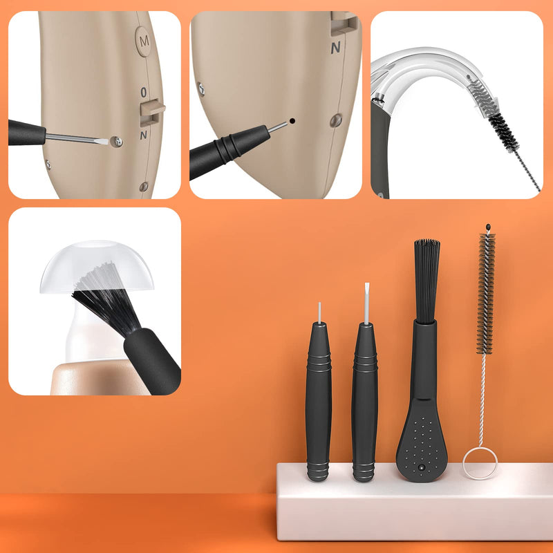 58 PCS Hearing Aid Cleaning Kits, Hearing Aid Cleaning Wipes, Hearing Aid Cleaner Tools Including Hearing Aid Cleaning Brush & Wax Loop & Magnet & Microfiber Cloth, Hearing Aid Wax Guards - NewNest Australia