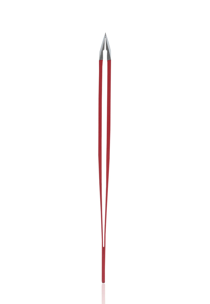 Rubis Hair Tweezers with Classic Slanted Tweezer Tip | Stainless Steel Tweezers for Plucking Eyebrows, Hairs, Moustache Hairs, and More | Perfectly Sculpted Eyebrows Every Time (red) - NewNest Australia