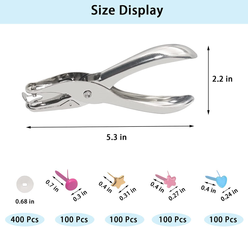 400 Pcs Mini Brad Paper Brads Fastener, Multicolor Metal Brad Split Pins Pastel, Round Fasteners with 400pcs Silver Washers and Hole Punch, Small Paper Fasteners for Crafts/Scrapbooking DIY Supplies - NewNest Australia