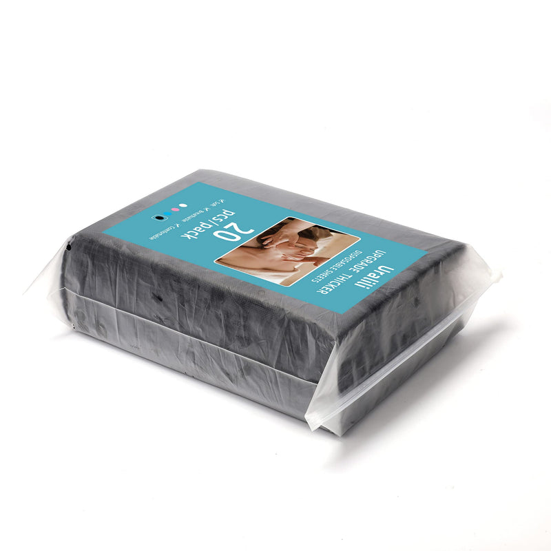 20 PCS Thick Massage Table Sheets Sets Disposable SPA Bed Sheets Non Woven Fabric Lash Bed Cover 31" X 70" Black Breathable Black - NewNest Australia