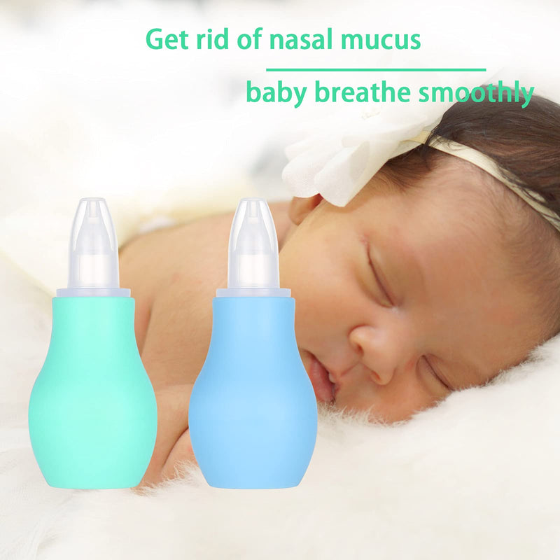 Firtink 2 Packs Baby Nasal Aspirator, Nasal Aspirator Newborn, Baby Nose Sucker Baby Nose Cleaner Baby Nasal Cleaner Mucus Removal for Newborns&Toddlers(Blue+Green) Blue+green - NewNest Australia
