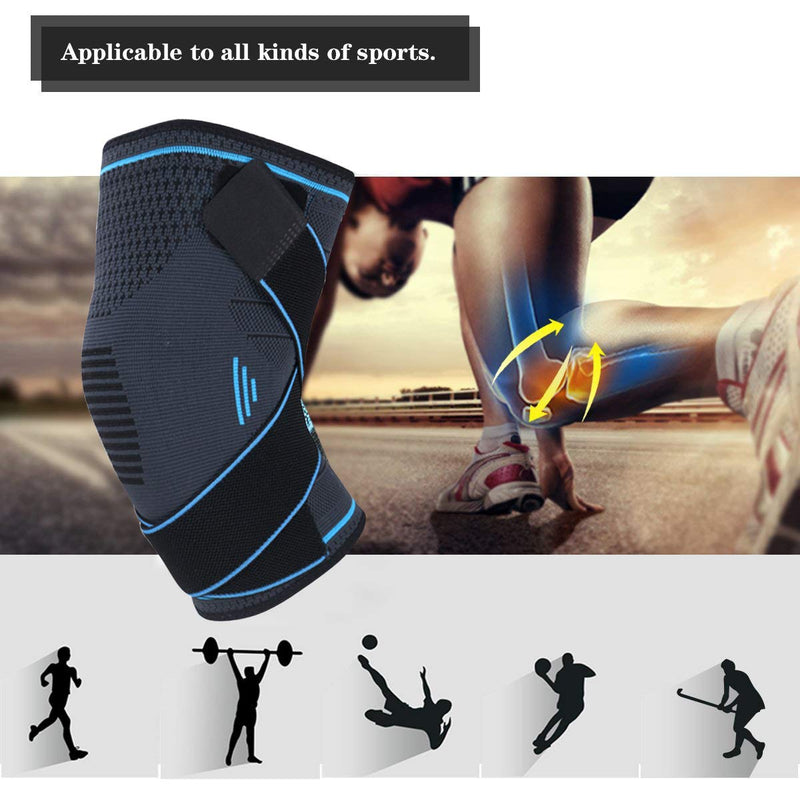 NTRH Knee Support Brace for Women and Men,Adjustable Compression Knee Brace for Arthritis,Joint Pain,Ligament Injury,Meniscus Tear,ACL,MCL,Running,Sports,Squats(single) (XL, Blue) XL-Blue - NewNest Australia