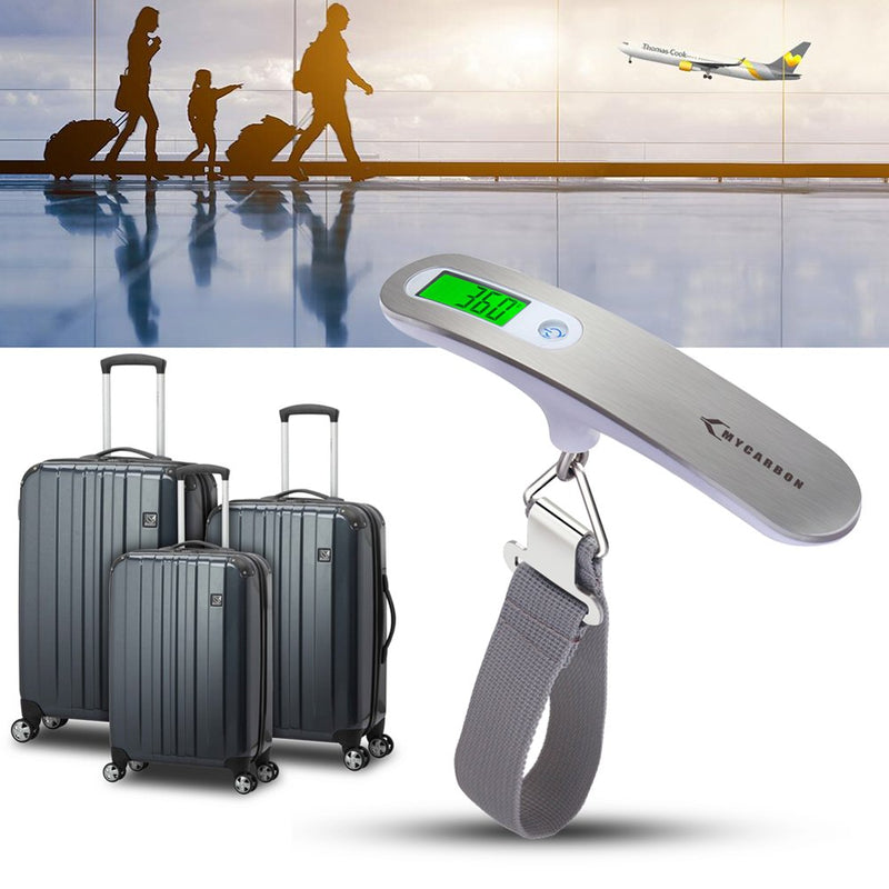 MYCARBON Luggage Scale Portable Digital Scale Electronic Suitcase Scale Hanging Scales Luggage Weighing Scale 110 Pound/ 50 Killogram with Backlit with Tare Function Lightweigh for Travel - NewNest Australia