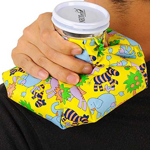 Neotech Care Ice Bag for Injuries, Swelling, Headache, Pain Relief, First Aid - Cold Pack Screw Top Lid - Reusable, Refillable & Waterproof Pouch/Bladder (20cm, Blue Design) 20cm - NewNest Australia