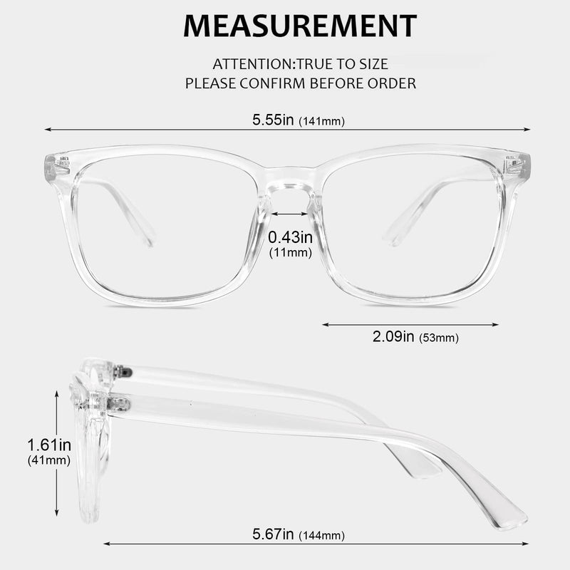 GQUEEN Horn Glasses Glasses Without Strength Fake Glasses Nerd Glasses Women Men UV400 PE2 1 Transparent - NewNest Australia