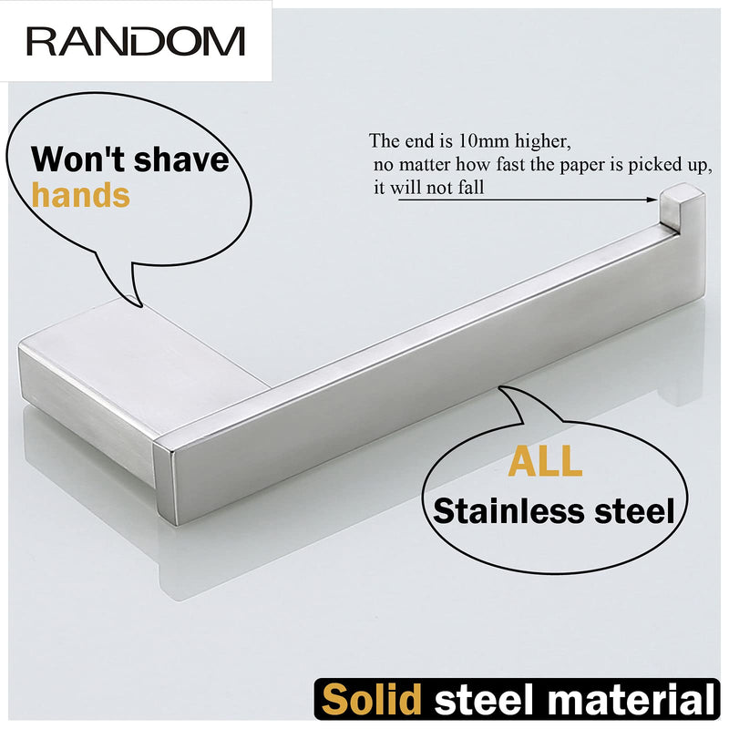 RANDOM Toilet Paper Holder Brushed Steel Square Bathroom Tissue Holder SUS 304 Stainless Steel Paper Towel Holder Modern Style Bathroom Wall-Mounted.(Square, Brushed Steel) - NewNest Australia