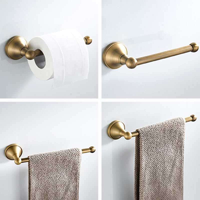 Flybath 2pc Bathroom Accessories Set - Towel Ring and Toilet Paper Holder Antique Brass Wall Mounted, Brushed Bronze Brushed Bronze - 2pc - NewNest Australia