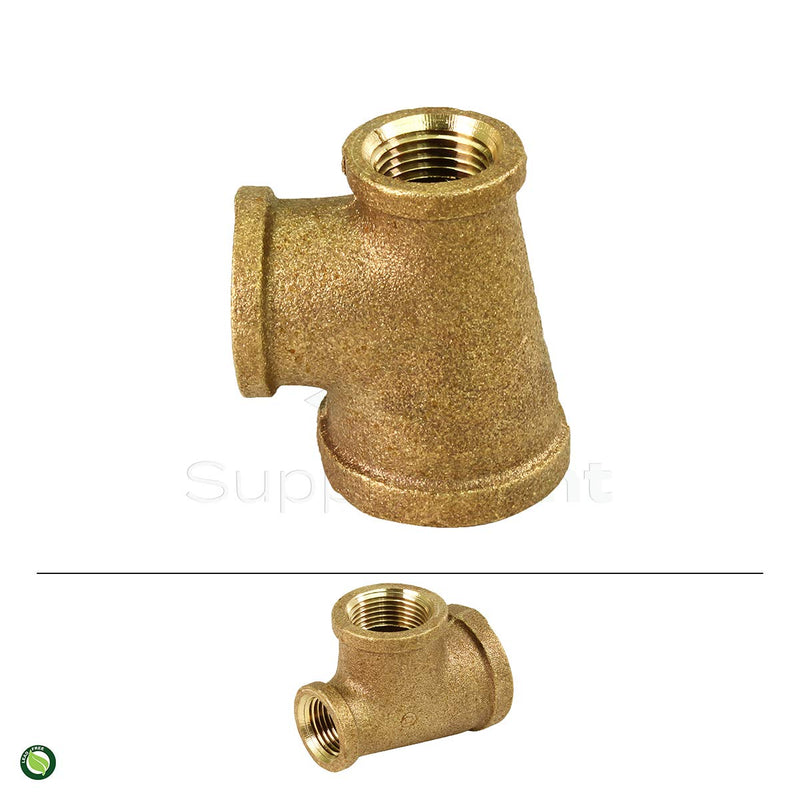 Supply Giant CSSU0344 1/2 in. x 3/4 in. Lead Free Reducing Tee Three Size with Female Threaded Connections Ends, Brass Construction, Higher Corrosion Resistance Economical & Easy to Install, 11 - NewNest Australia