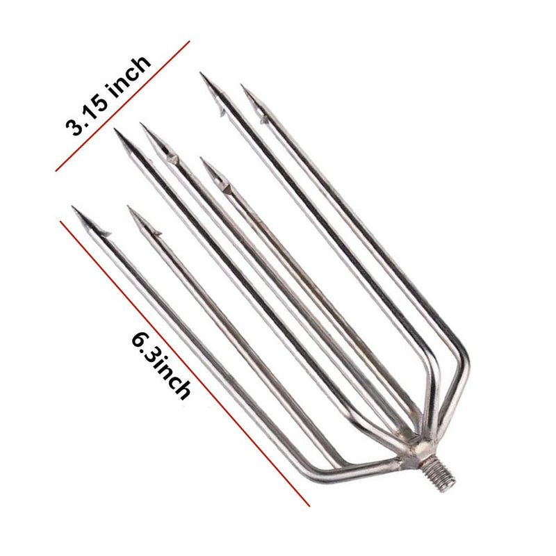 Jnrtifow Fishing Harpoon 7 Prong Stainless Steel Fishing Gig Gaff Hook with 8mm Screw - NewNest Australia