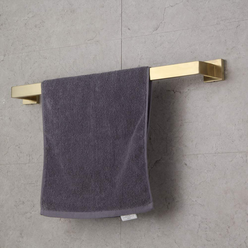 GERZWY 24-Inch Bathroom Towel Bar Stainless Steel Bath Towel Bar Modern Square Style Wall Mount Brushed PVD Zirconium Gold FG160160-BZ - NewNest Australia