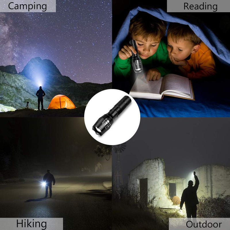 TC1200 Tactical Flashlight with 2000 Lumen XML-T6 LED,Zoomable 5 Light Modes As Seen on TV Flashlights for Hurricane,Camping,Hiking,Emergency, 4 Pack 4 Pack Flashlight - NewNest Australia