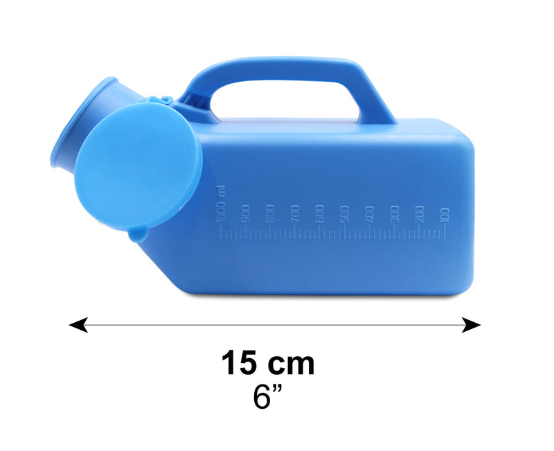 Pepe - Urine Bottles Male (x2 Units, Not Leakproof), Male Urinal Bottle with Lid, Portable Urinals for Men 1000 ml, Emergency Urinal Bottle, Pee Bottle for Men, Urine Bottle Blue 2 counts - NewNest Australia