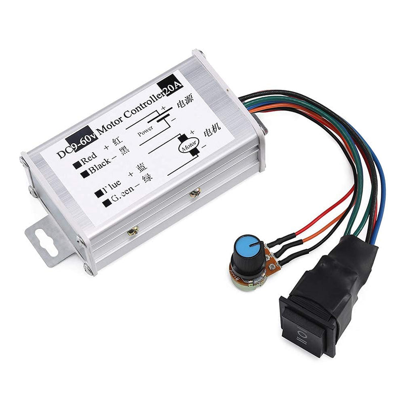 PWM DC Motor Speed Controller,Brush Motor Driver Controls Module DC 9V-60V 12V 24V 36V 48V 60V Motor Pulse Width Modulator Regulator 20A 1200W PWM Monitor Dimmer Governor with Switch & Knob 20 Amp Without - NewNest Australia
