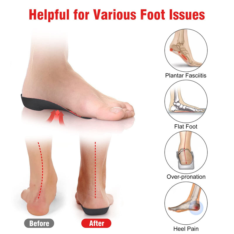 Orthotic Insoles, 3/4 High Arch Support Shoe Inserts Insoles for Women and Men, Orthotic Insoles Support for Plantar Fasciitis, Flat Feet, Over-Pronation, Heel Pain, Heel Spur (5-8.5 UK） Medium(5-8.5 UK） - NewNest Australia