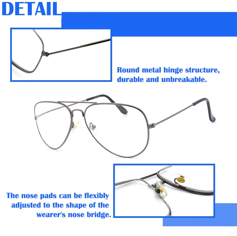 NEWVISION® reading glasses, reading aid for men and women, unisex vintage aviator glasses, metal glasses, retro glasses frames, pilot glasses, carnival women, Nv8132 titanium 1.5 x - NewNest Australia