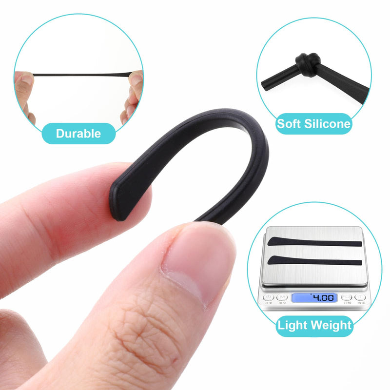 Wllhyf 8 Pairs Replacement Temple Tips For Glasses Non-Slip Glasses Arm Covers, Silicone End Tips, Ear Pads, Tube Sleeve, Soft Comfortable Eyeglass Temple Sleeves For Thin Metal Glasses Legs - NewNest Australia