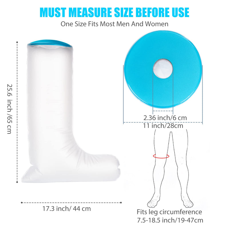 BESUMYN Waterproof Short Leg Cast Cover for Shower: Bandage Protector for bathing, Plaster Cast Cover Clear Cast and Dressing, Reusable Watertight Protection Dry for Broken Knee, Ankle, Foot - NewNest Australia