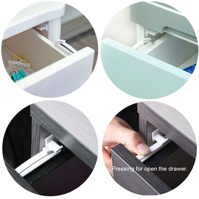 Child Safety Locks, Baby Proofing Drawers Locks, Coolrunner Baby Safety Invisible Drawer Latches with Strong Adhesive for Baby Care - No Tools or Drilling Required - NewNest Australia