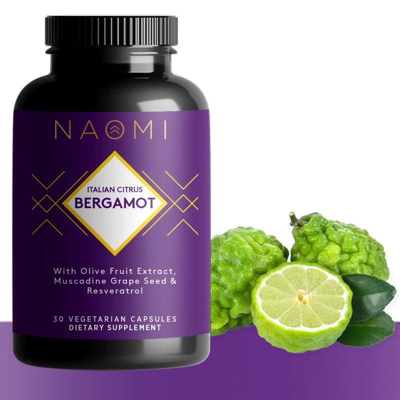 NAOMI Italian Citrus Bergamot 500mg, Supplement for Cholesterol & Cardiovascular Health, Antioxidant & Healthy Inflammatory Response, 30 Veggie Capsules - NewNest Australia