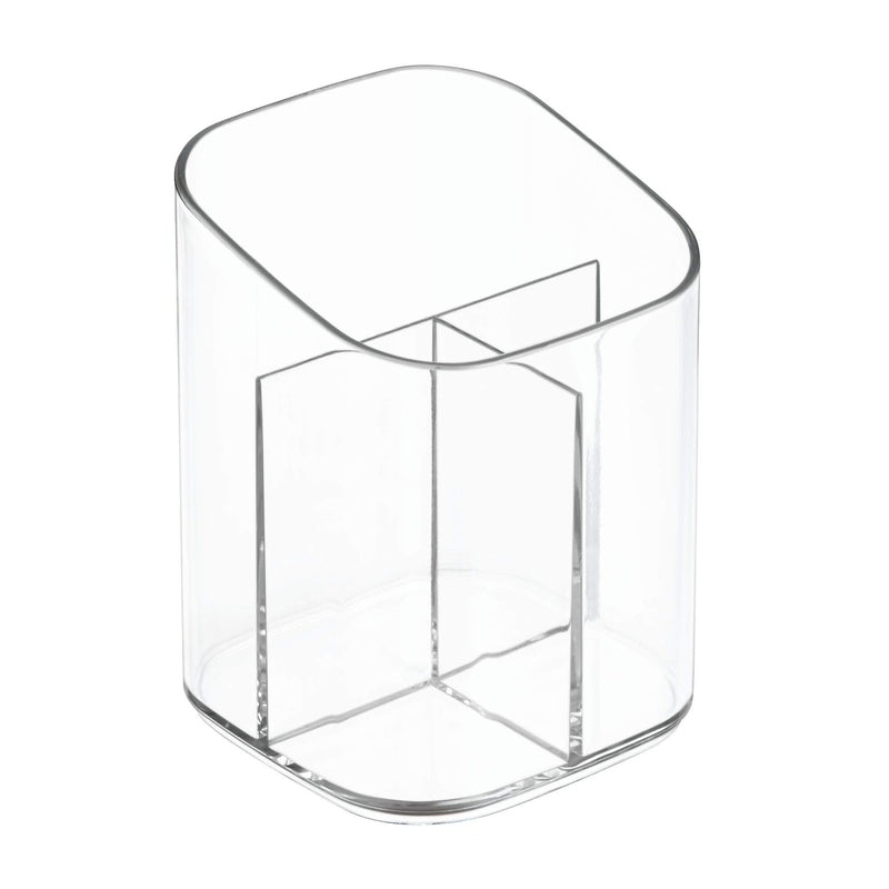 iDesign Clarity Plastic Divided Vanity, Multi-Level Bathroom Accessory Organization, Cosmetic Cup - NewNest Australia