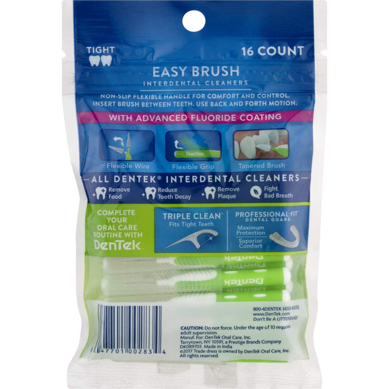 DenTek Easy Brush Fresh Mint Tight Interdental Cleaners, 16 each (Value Pack of 2) 16 Count (Pack of 2) - NewNest Australia