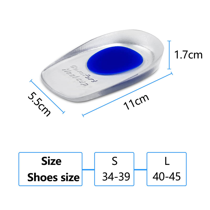 Fousenuk 3 Pairs Of Heel Spur Insoles, Gel Heel Cushion Silicone, Professional Heel Cup Inserts, Heel Pads For Shoes, Orthopedic Gel Insoles For Relieving Plantar Fasciitis, Achilles Pain (L) - NewNest Australia