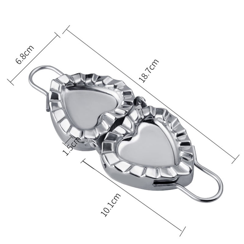 MGGi Heart Shaped Ravioli Mold Pierogi Dumpling Maker, Stainless Steel Goya Empanada Press Mold, Ravioli Mould Crimper, Wraper Dough Cutter - for Small Pie Ravioli Chinese Dumpling Pastry - NewNest Australia