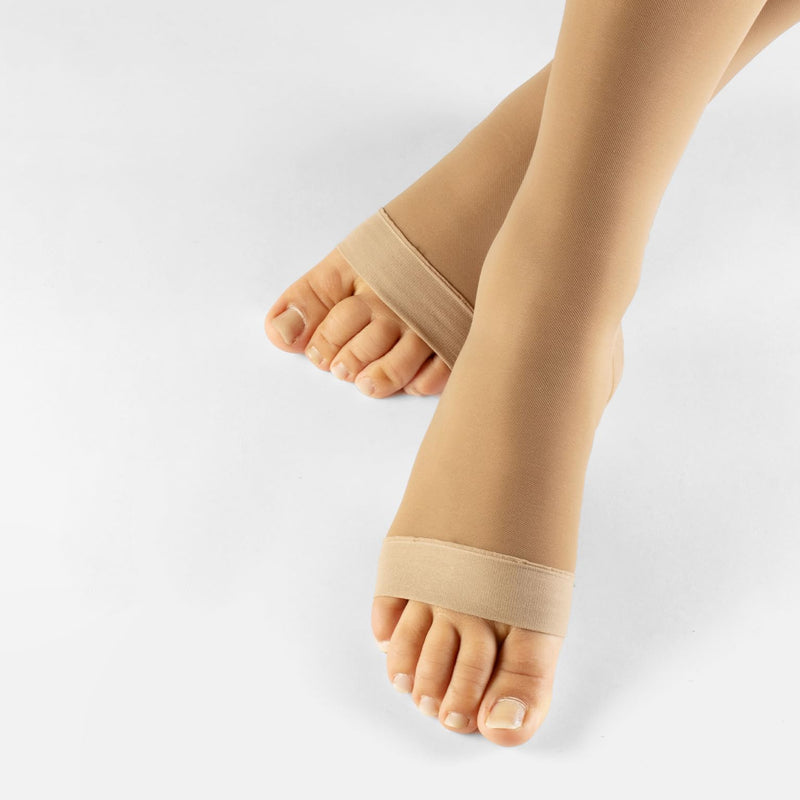 CALZITALY PACK 1/2 toe-free support stockings with strong graduated compression 18-22 mm/Hg | Compression stockings Open Toe | 140 DEN | Made in Italy L/XL (2 pieces) skin color - NewNest Australia