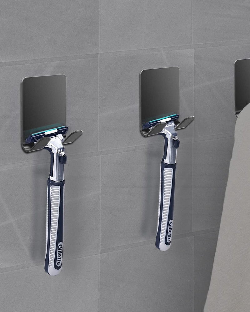 Gorffy Razor Holder Shower, Pack of 3 Razor Holder Shower Stainless Steel, Waterproof Holder for Razors Self-Adhesive, Bathroom Razor Holder, Razor Holder Shower No Drilling (3 Pieces, Black) Black, 3 Pieces - NewNest Australia