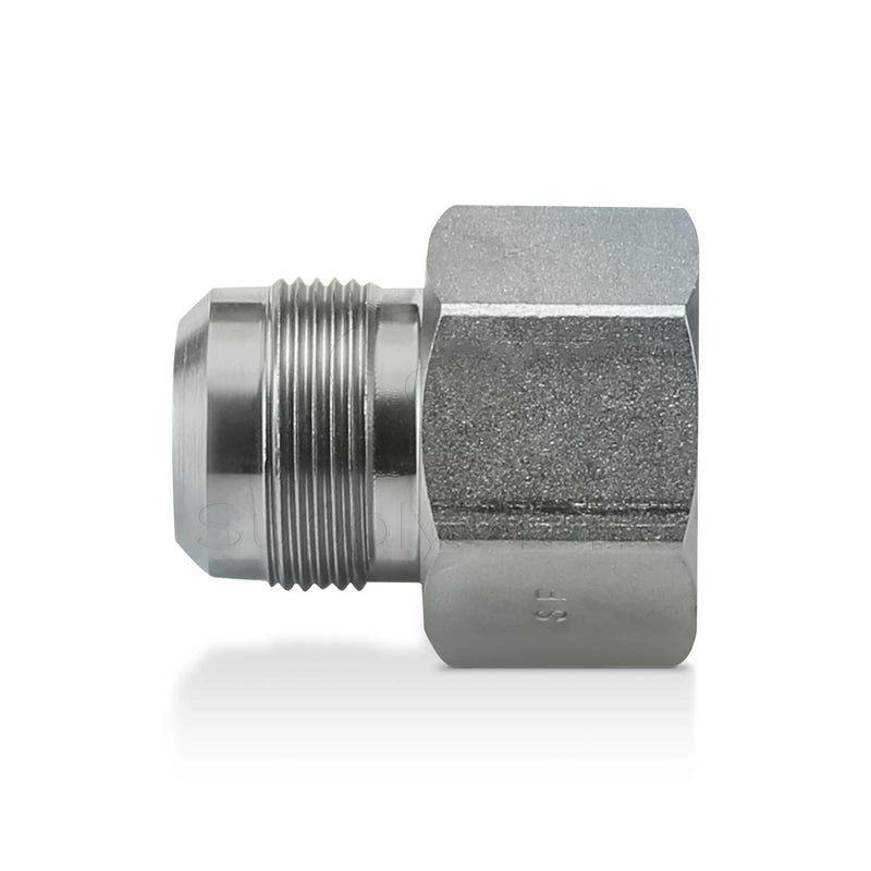 Flextron FTGF-38F38 Gas Connector Adapter Fitting with 3/8" Outer Diameter Flare Thread x 3/8" FIP, Uncoated, for Log & Space Connectors, Excellent Corrosion Resistance, Stainless Steel - NewNest Australia