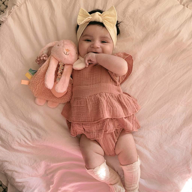 Itzy Ritzy - Itzy Lovey Including Teether, Textured Ribbons & Dangle Arms; Features Crinkle Sound, Sherpa Fabric and Minky Plush; Bunny - NewNest Australia