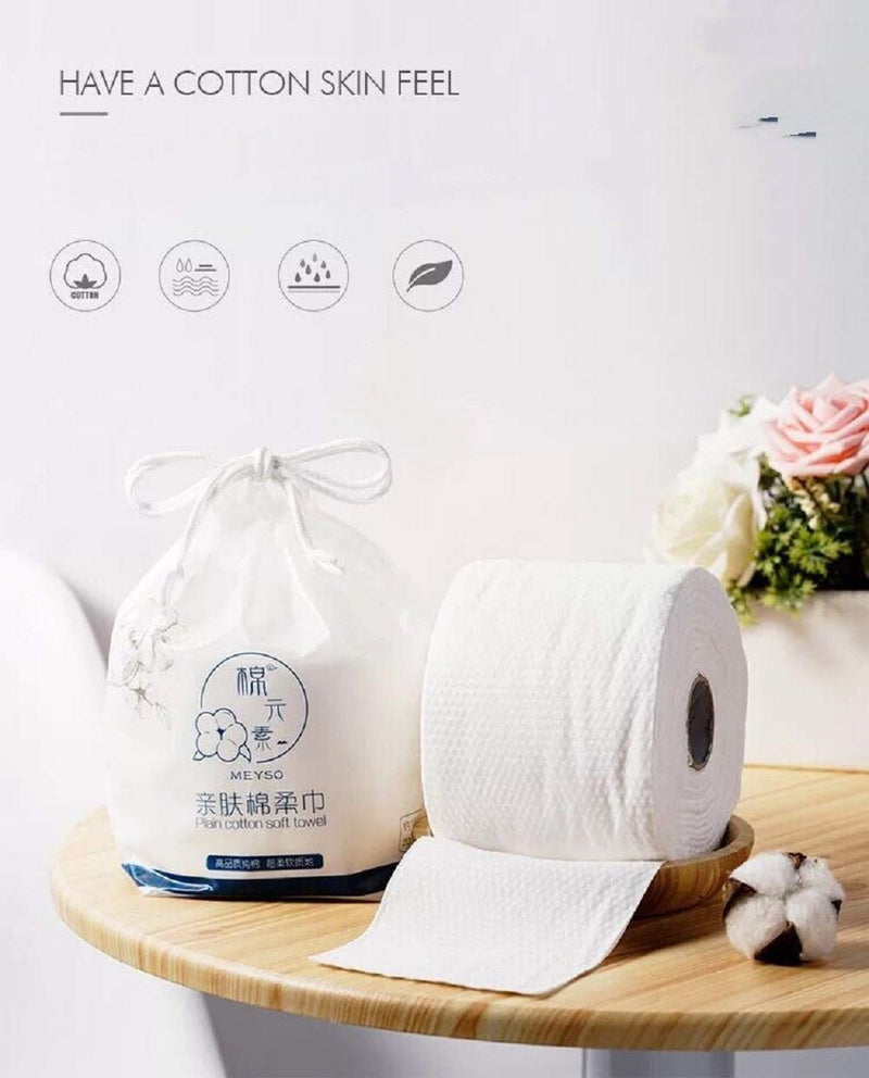 Ruihua Disposable Cotton Face Towel, Non-woven Fabric Disposable Wipers Washcloths, Makeup Facial Soft Pads, Disposable Beauty Towels 100 pieces per roll - NewNest Australia