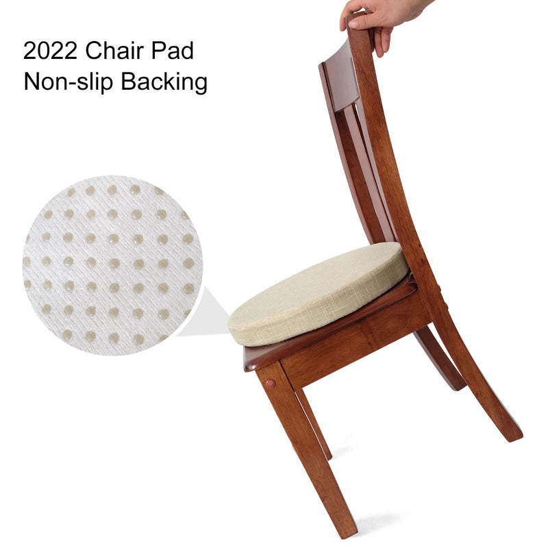 Tromlycs Round Chair Seat Cushion Pad 16 inch for Circle Stool Chairs Non Slip Decorative Foam Cushion Pillow, 1 Piece, 16 x 16 inches, White Beige - NewNest Australia