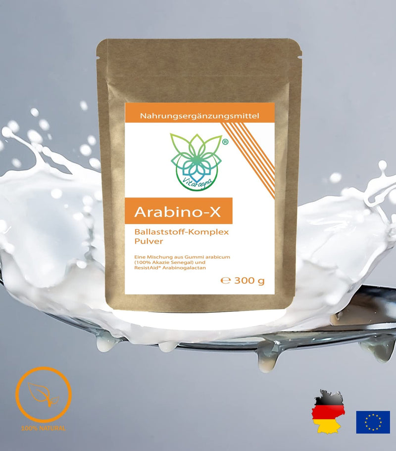 Vitaragna Arabino-X Fiber Complex As Powder Of Resistaid Arabinogalactan, Guar Gum And Gum Arabic (100% Acacia Senegal) - For Intestinal Flora And Intestinal Bacteria, 300 G, Low Fodmap - NewNest Australia