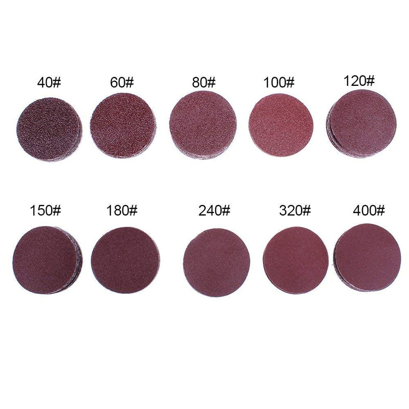 AUTOTOOLHOME 100 Pack 2 inch Sanding Discs Kit with Polishing Pads Plate 40 60 80 100 120 150 180 240 320 400 Grit Sandpapers for Drill Grinder Rotary Tool - NewNest Australia