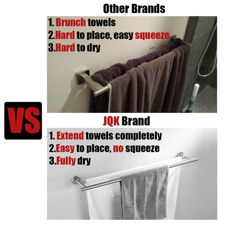 JQK Double Towel Bar, 24 Inch Stainless Steel Bath Towel Rack for Bathroom, Towel Holder Brushed Wall Mount, Total Length 27.16 Inch, TB100L24-BN 27 Inch - NewNest Australia