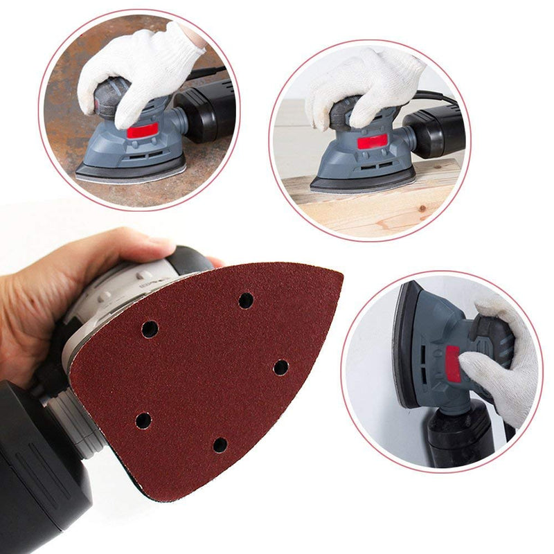 AUSTOR 100 Pieces Mouse Detail Sander Sandpaper Palm Sanding Sheets Hook and Loop Assorted 80/180/ 240/320/ 400/800/ 1000/1500/ 2000/3000 Grits - NewNest Australia
