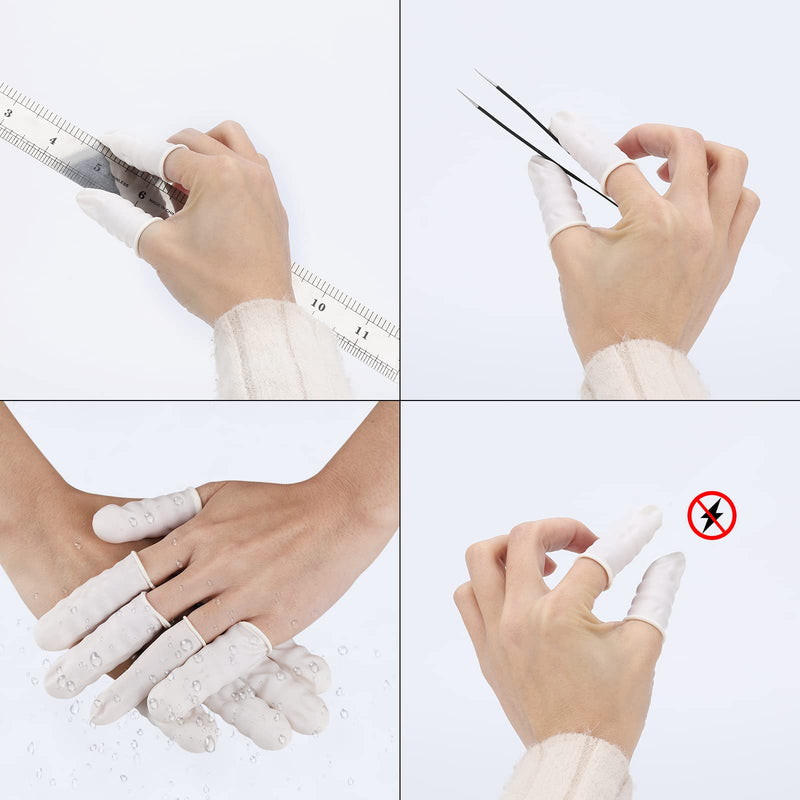 300Pcs Finger Cots Medium Latex Finger Cots White Finger Protectors for Injured Finger,Cracked Finger,Sports - NewNest Australia