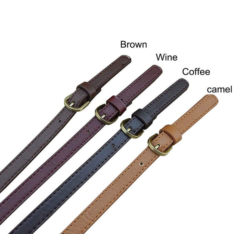 ConStore 2 PCS Leather Replacement Handles Shoulder Straps with Adjustable Buckle Purse Strap Bag Handles DIY Bag Belt Split Leather (Black) Black - NewNest Australia