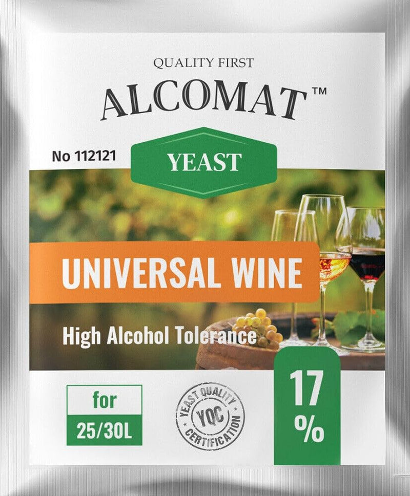 Alcomat wine yeast universal yeast HAT 17% + nutrient Nutri Mono | yeast food | Fermenting yeast distilling yeast wine yeast, high alcohol tolerance | for Wine | 2 pack set - NewNest Australia
