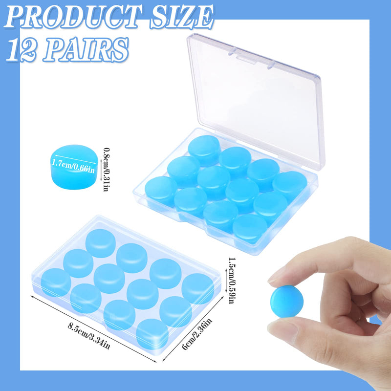24 Pieces Silicone Ear Plugs For Sleeping, Ear Plugs Malleable With Storage Box, Reusable Ear Plugs Noise Cancellation, Waterproof Earplugs For Swimming For Adults Children Airplane - NewNest Australia