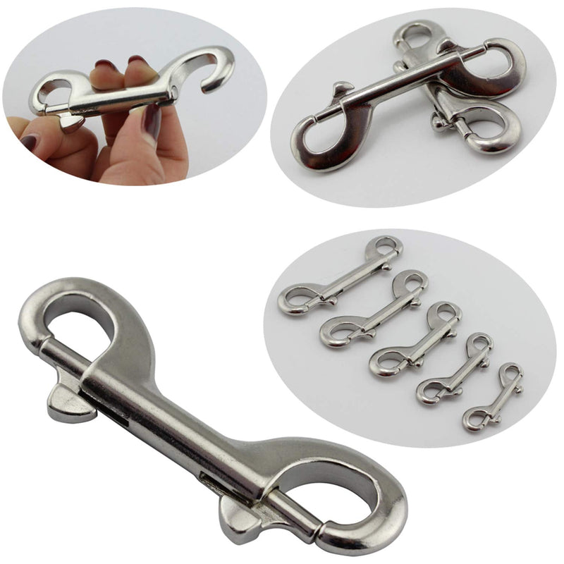 2-Pack 316 Stainless Steel Double Ended Bolt Snap Hook 4-1/2'' Double End Bolt Snaps Hooks Scuba Diving Clips Marine Grade for Water Bucket/Dog Leash/Pet Feed Bucket & Hammock/Horse Tack and More - NewNest Australia