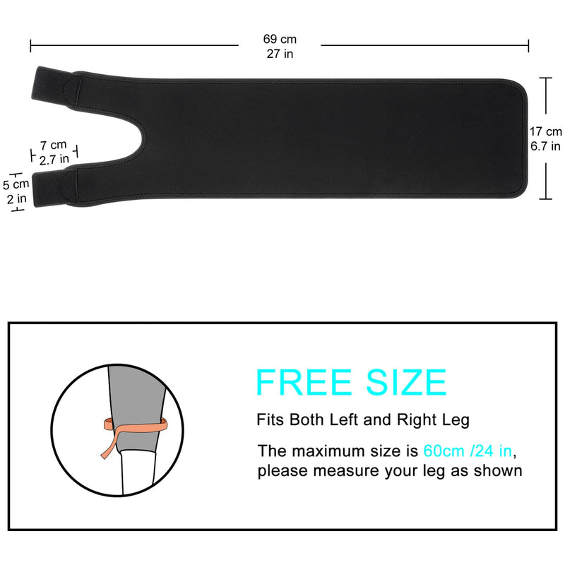 supregear Thigh Brace Support, Adjustable Thigh Compression Sleeve Neoprene Hamstring Quad Wrap Breathable Non-Slip Upper Leg Brace Leg Slimmer for Women Men Pulled Groin Muscle, Quadriceps, Black - NewNest Australia