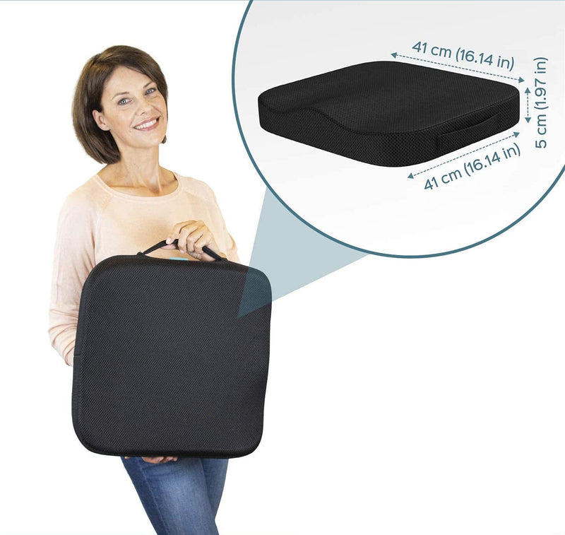 life hall Portable Seat Cushion Orthopedic Memory Foam Coccyx Lower Seat Cushion for Office Car Seats Back Pain Relief Cushion Great Office Chair Cushion (Black) Black - NewNest Australia