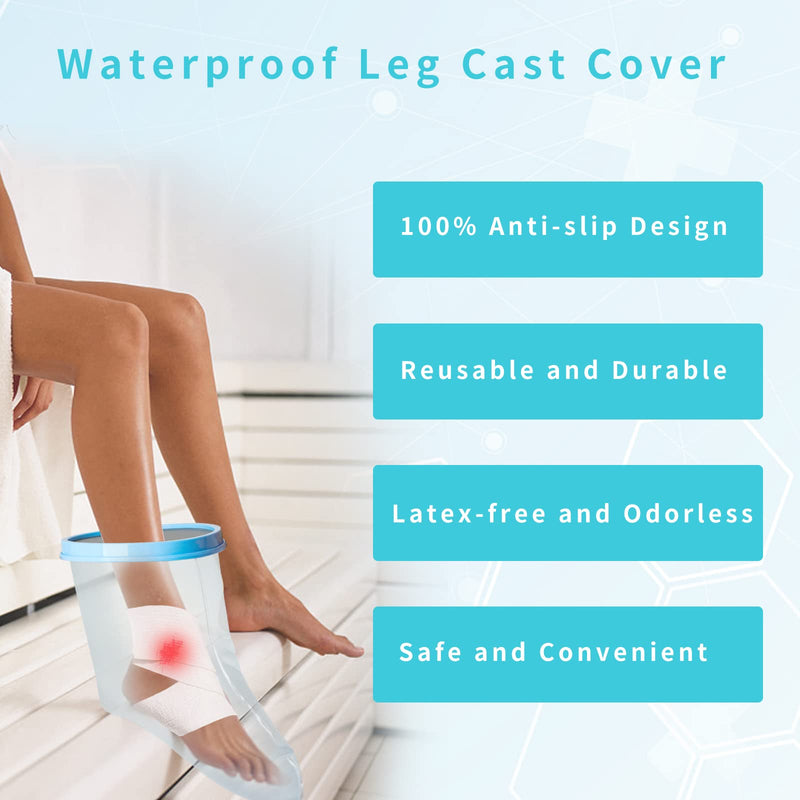 SUPERNIGHT Waterproof Foot Cast Cover for Shower& Bath, Reusable Sealed Watertight Foot Protector, Wound Cast Bag Protector for Foot&Ankle, Cast Bag Bandage Protector, Cast Cover for Showing Foot Adult Foot/Ankle - NewNest Australia