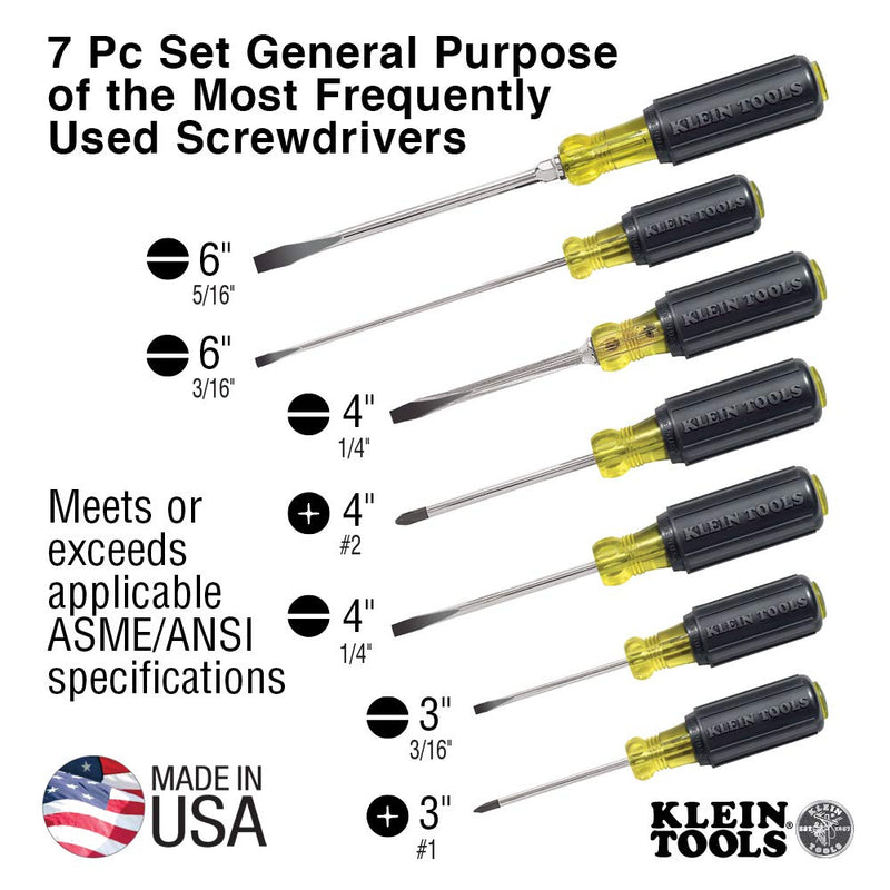 Klein Tools 85076 7 Piece Cushion-Grip Screwdriver Set - NewNest Australia