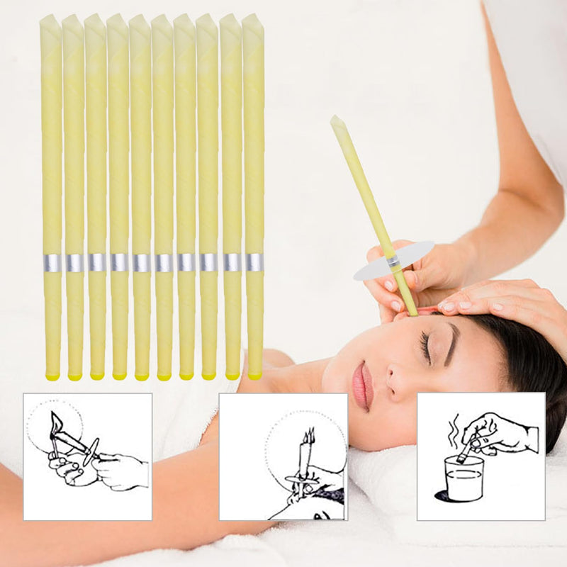 20 ear candles made of natural beeswax, perfume hollow cone candle with 10 protective discs (20) 20 - NewNest Australia