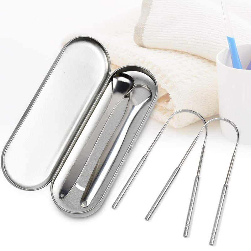 Tongue Scraper,Morgles 4Pcs Tongue Scrapers for Adults Kids Medical Grade Metal Tongue Scraper Cleaner with Case Great for Oral Hygiene Reduce Bad Breath - NewNest Australia