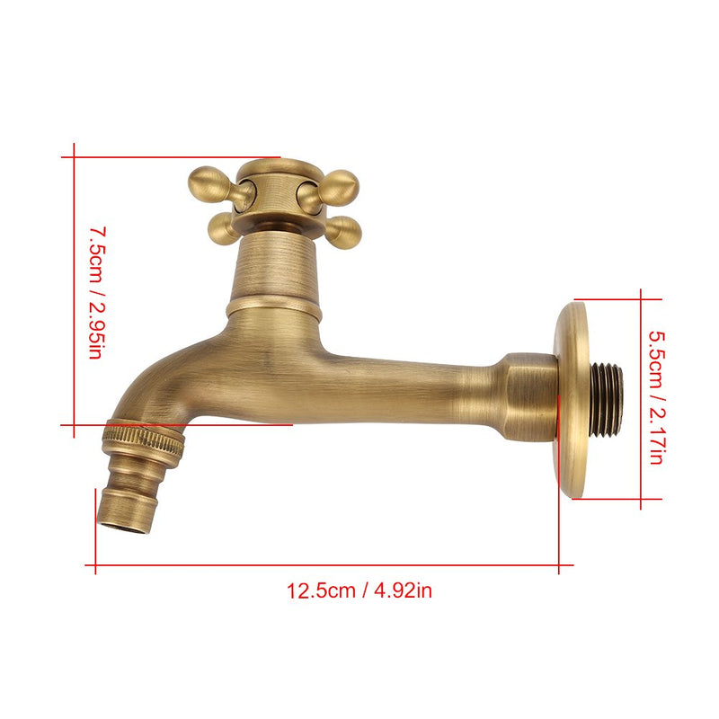 Vintage Solid Brass Single Handle Faucet Washing Hine Faucet Wall Mounted Water Tap Laundry Utility Room Sink Faucets(1#) 1# - NewNest Australia