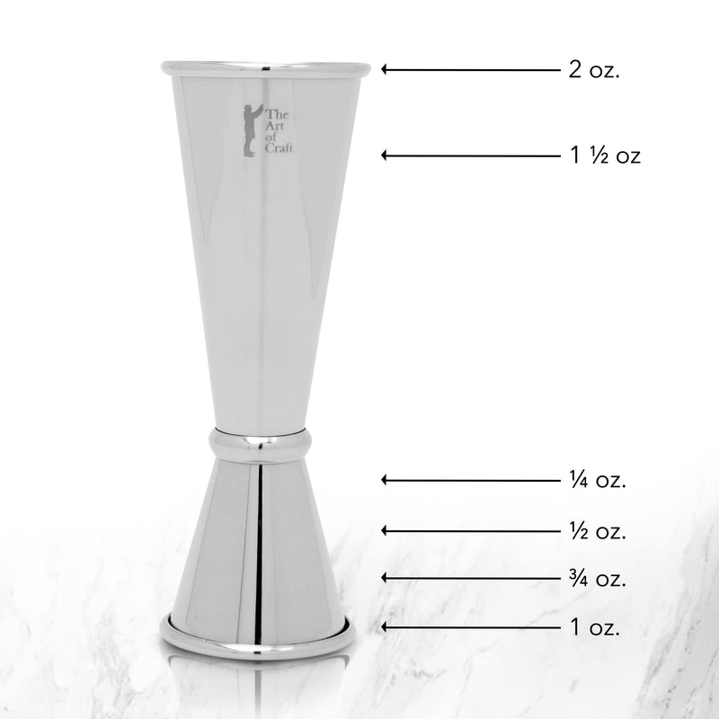 The Art of Craft Japanese Jigger: 1oz 2oz Stainless Steel Double Cocktail Jigger with Measurements Inside  Measuring Tool for Bartenders - NewNest Australia